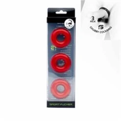 Sport Fucker Set De Trois Anneaux Péniens Chubby Rubber Cockring -dildo shop 137840 21