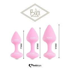 FeelzToys Set De 3 Plugs - Bibi -dildo shop bibiplug rose2