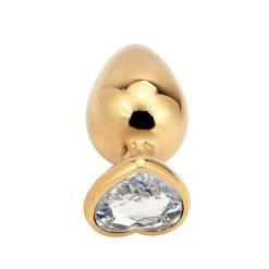PLGZ Plug Anal Doré Avec Base En Forme De Coeur -dildo shop goldheart plug plgzCL