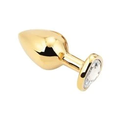 PLGZ Plug Anal Doré Avec Base En Forme De Coeur -dildo shop goldheart plug plgzCL2