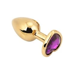 PLGZ Plug Anal Doré Avec Base En Forme De Coeur -dildo shop goldheart plug plgzMV2