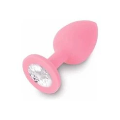 Dolce Piccante Plug Anal Silicone Coloré Avec Bijou -dildo shop plug silicone rose pierre blanc diamant dolcepiccante