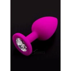Dolce Piccante Plug Anal Silicone Coloré Avec Bijou -dildo shop plug violet diamond silicone dolcepiccante babylon