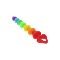 Toy Joy Plug Anal - Rainbow Heart Beads -dildo shop rainbowheart pluganal legavenue3