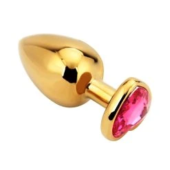 PLGZ Plug Anal Doré Avec Base En Forme De Coeur -dildo shop rosy pluganal sm